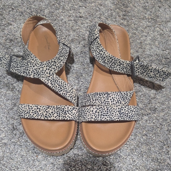 Universal Thread Black and Tan Women's Sandals - Picture 1 of 3